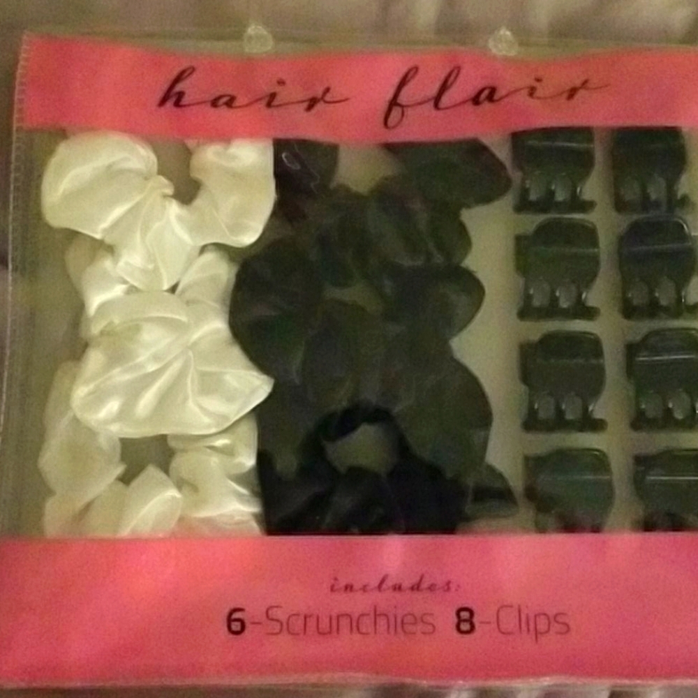 Hair scrunchies and hair clips